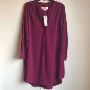 NWT Philosophy tunic t shirt burgundy dress